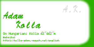 adam kolla business card